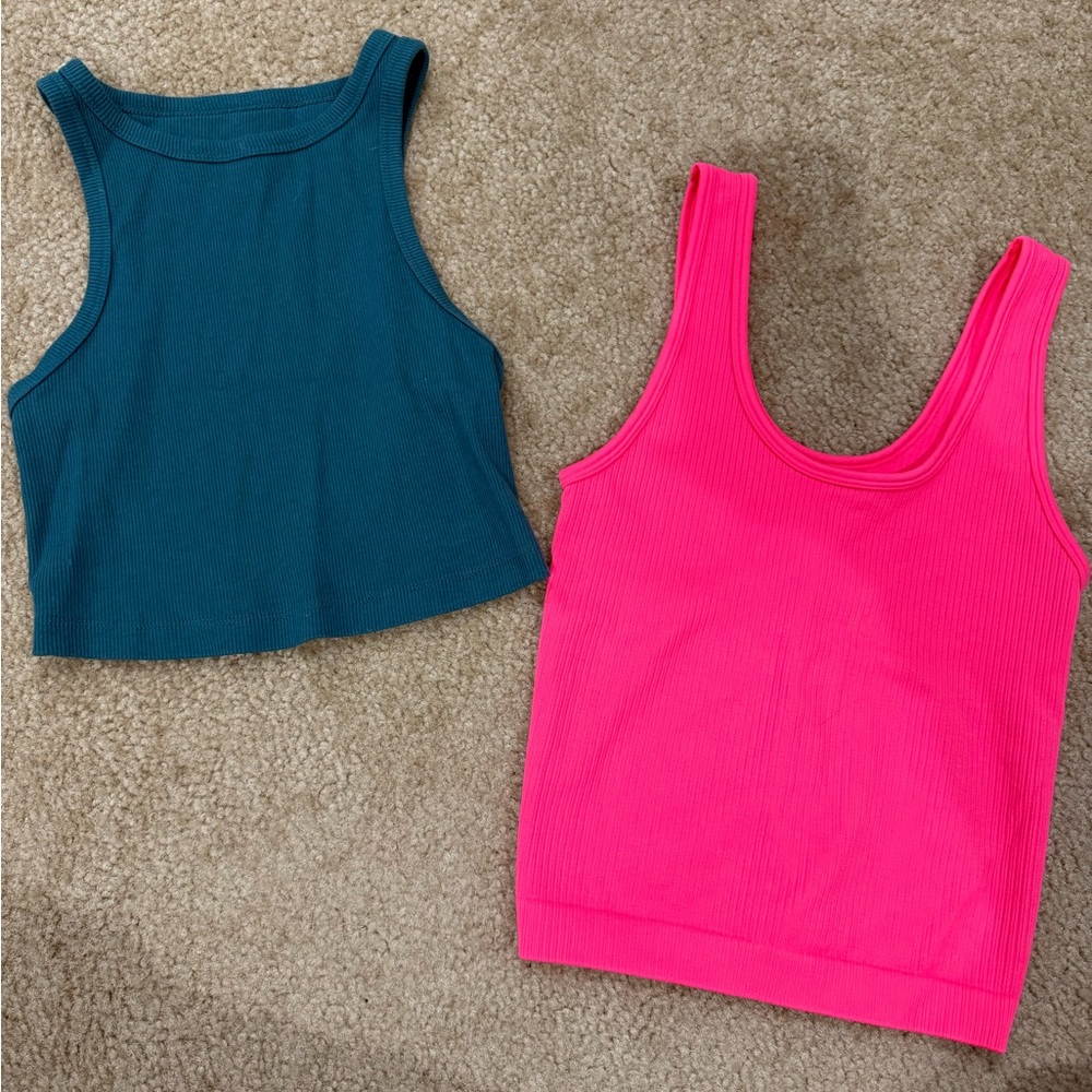 a new day Vibrant Pink Ribbed Tank Top